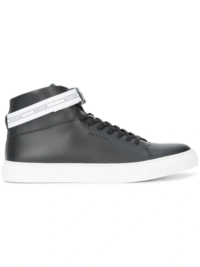 Buscemi 100mm Sport Leather High-top Trainers In Black