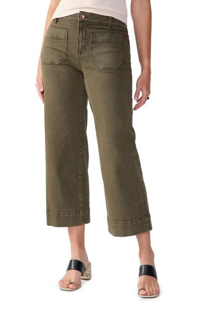 Sanctuary The Marine Cropped Wide Leg Pants In Fatigue