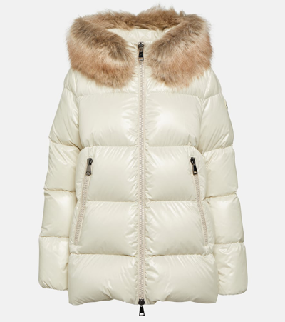 Moncler Laiche Hooded Down Jacket In White