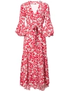 Borgo De Nor Ingrid Red And White Floral Print Dress In Red/pink