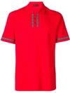 Versace Contrast Logo Polo Tee In Red