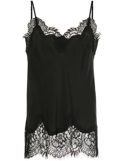 Gold Hawk Lace Insert Top In Black