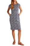 Boden Florrie Floral Jersey Dress In French Navy Tulip