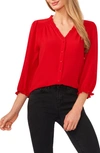 Cece Ruffle V-neck Blouse In Luminous Red