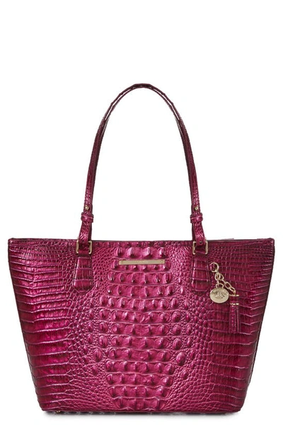 Brahmin Medium Asher Melbourne Leather Tote In Pomegranate Melbourne