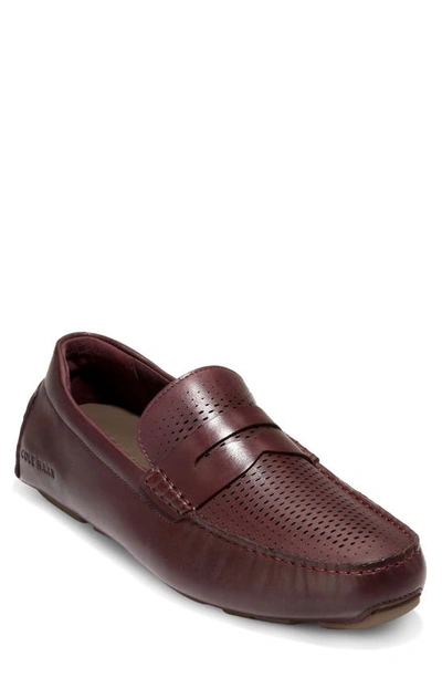 Cole Haan Grand Laser Driving Penny Loafer In Bloodstone