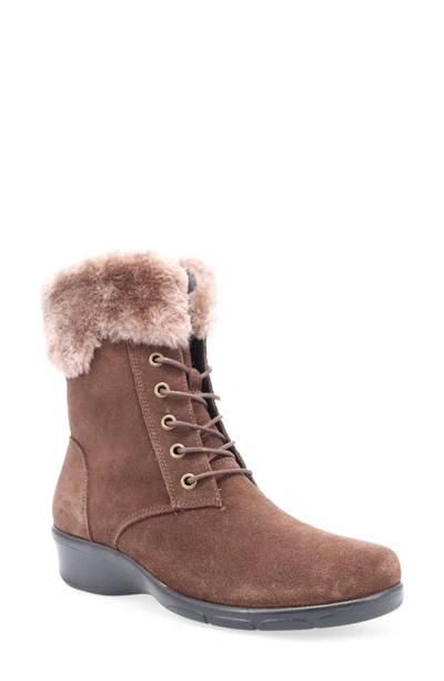 Propét Winslow Water Repellent Faux Fur Lined Boot In Chocolate