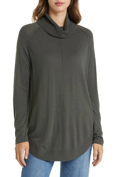 Caslon Turtleneck Tunic Sweater In Grey Beluga