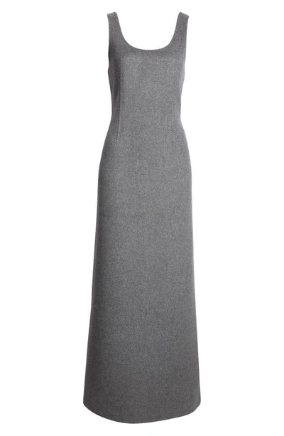 St John St. John Collection Double Face Wool & Cashmere Dress In Light/dark Heather Gray