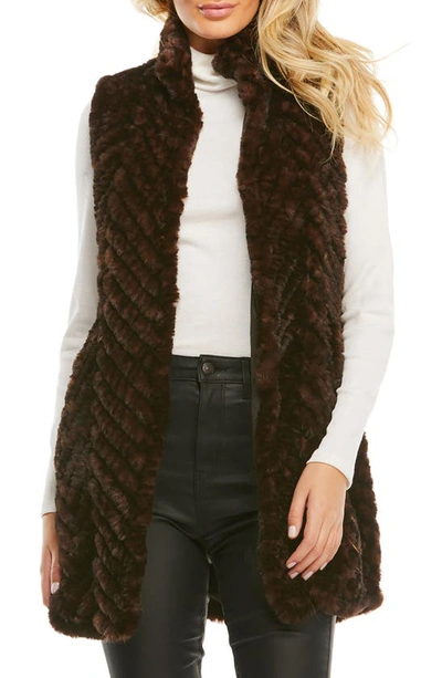 Donna Salyers Fabulous-furs Gemma Quilted Faux Fur Vest In Whiskey