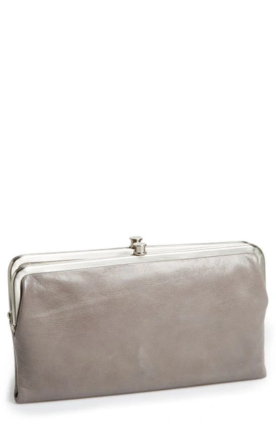 Hobo 'lauren' Leather Double Frame Clutch In Stone