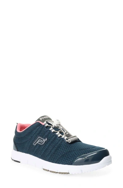 Propét Travel Walker Ii Running Shoe In Navy/ Melon