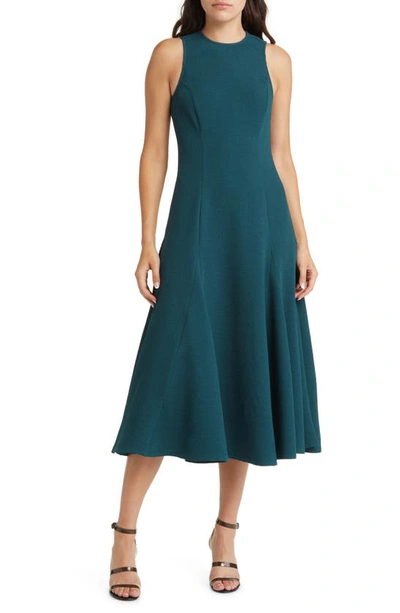 Chelsea28 Textured Fit & Flare Dress In Green Ponderosa