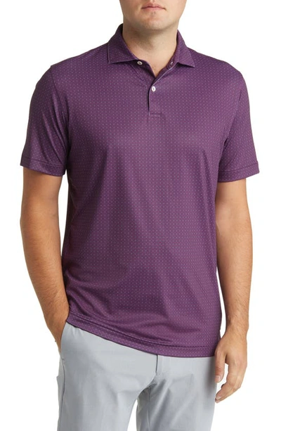 Peter Millar Crown Crafted Lloyd Dot Geo Jersey Performance Polo In Merlot