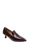 Linea Paolo Calisto Pointed Toe Loafer Pump In Black-burgundy