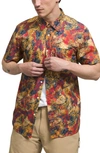 The North Face Baytrail Print Short Sleeve Shirt In Summit Gold Fossil Fern Print