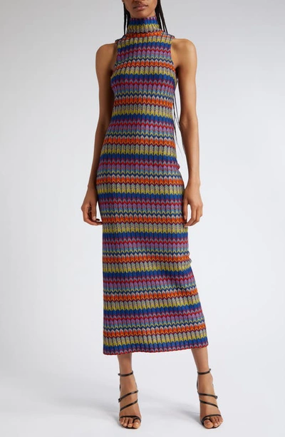 Ramy Brook Madilyn Zigzag Stripe Sleeveless Jumper Dress In Retro Chevron