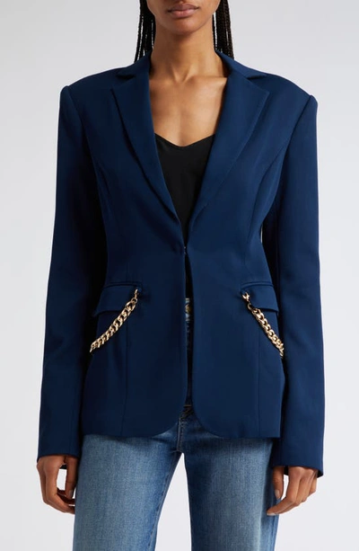 Ramy Brook Leilani Chain Detail Jacket In Navy