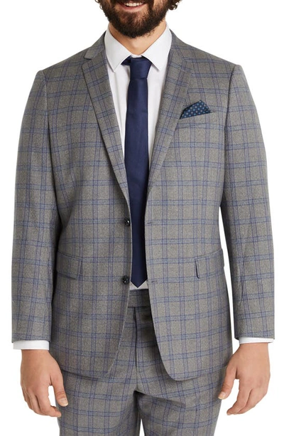 Johnny Bigg Patterson Windowpane Stretch Sport Coat In Grey