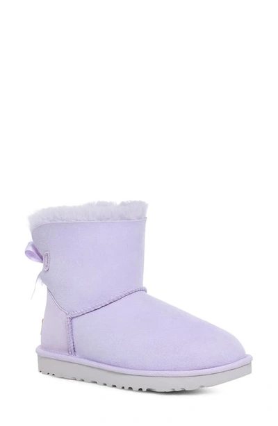 Ugg Mini Bailey Bow Ii Genuine Shearling Bootie In Sage Blossom
