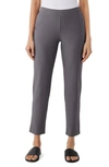Eileen Fisher Slim Ankle Stretch Crepe Pants In Grey
