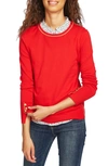 Court & Rowe Cotton Blend Sweater In Preppy Red