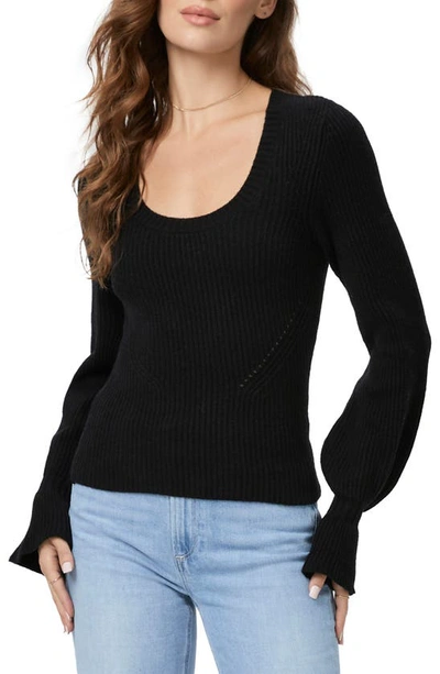 Paige Virtue Rib Wool Blend Sweater In Black