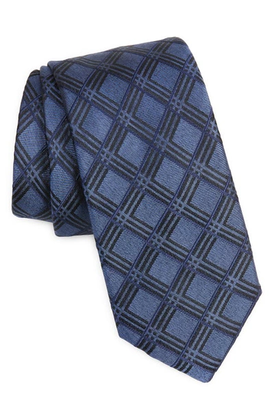 Nordstrom Yana Grid Silk Tie In Navy