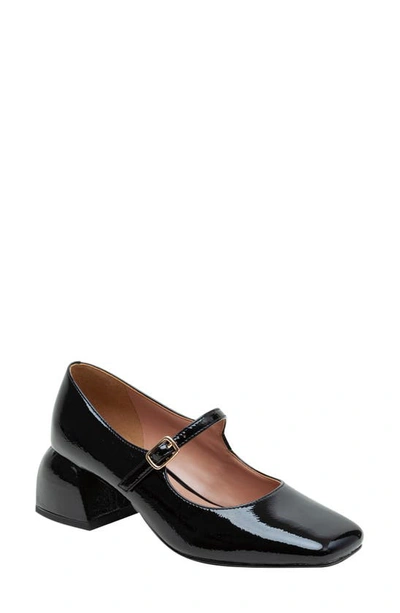 Linea Paolo Monroe Block Heel Mary Jane In Black Patent