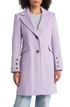 Sam Edelman Wool Blend Notch Collar Coat In Lilac