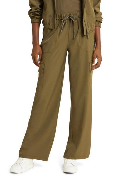 Zella Interval Utility Cargo Trousers In Olive Night