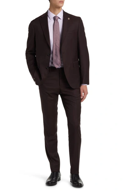 Ted Baker Roger Extra Slim Fit Stretch Wool Suit In Brown