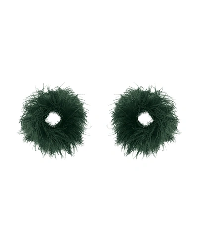 Lapointe Feather Cuffs In Forest