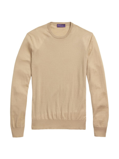 Ralph Lauren Purple Label Men's Cashmere Crewneck Sweater In Tan