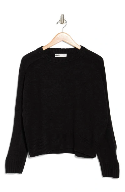 Elodie Crewneck Crop Sweater In Black