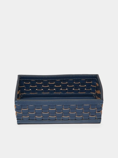 Riviere Barcelona High Rectangular Leather Basket In Blue
