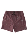 Billabong Sundays Layback Swim Trunks In Plum