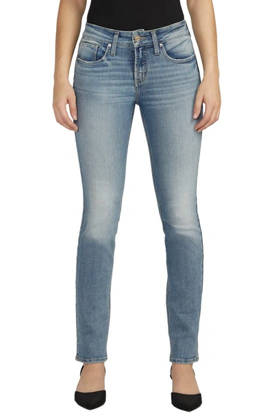 Silver Jeans Co. Suki Curvy Mid Rise Slim Straight Leg Jeans In Indigo