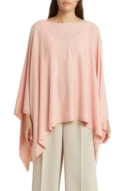 Nordstrom Cotton & Cashmere High-low Poncho In Pink Rosecloud