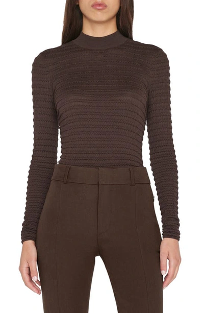 Frame Silk & Cotton Blend Sweater In Espresso