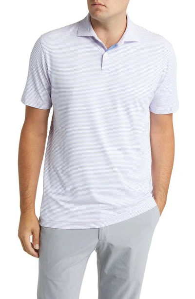 Peter Millar Crown Crafted Ambrose Jersey Performance Polo In Blue/ Misty Rose