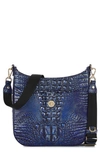 Brahmin Leia Croc Embossed Leather Crossbody Bag In Kyanite