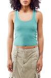 Bdg Urban Outfitters Everyday Scoop Neck Rib Tank In Turquoise