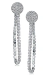 Cz By Kenneth Jay Lane Cubic Zirconia Chain Drop Earrings In Clear/ Silver
