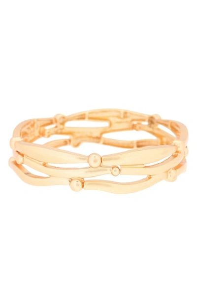 Melrose And Market Stretch Bracelet In Gold