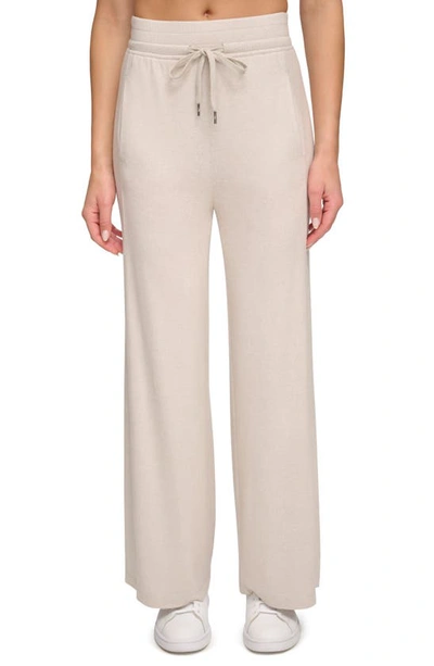 Andrew Marc Sport Hacci Wide Leg Drawstring Pants In Twine
