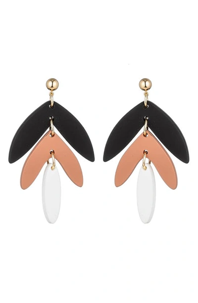 Eye Candy Los Angeles Chevron Drop Earrings In Black