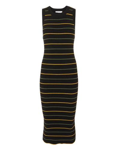 A.l.c Shane Stripe Knit Midi Dress In Black