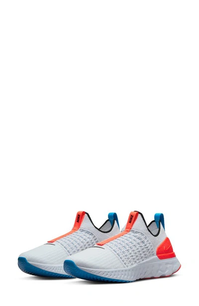 Nike React Phantom Run Flyknit 2 Running Shoe In Football Grey/ Black/ Marine