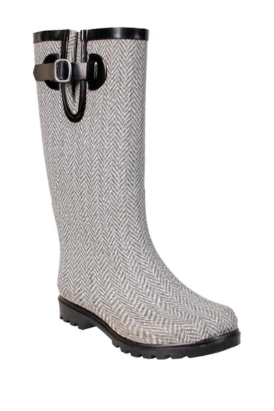 Nomad Puddles Waterproof Rain Boot In Grey Herringbone